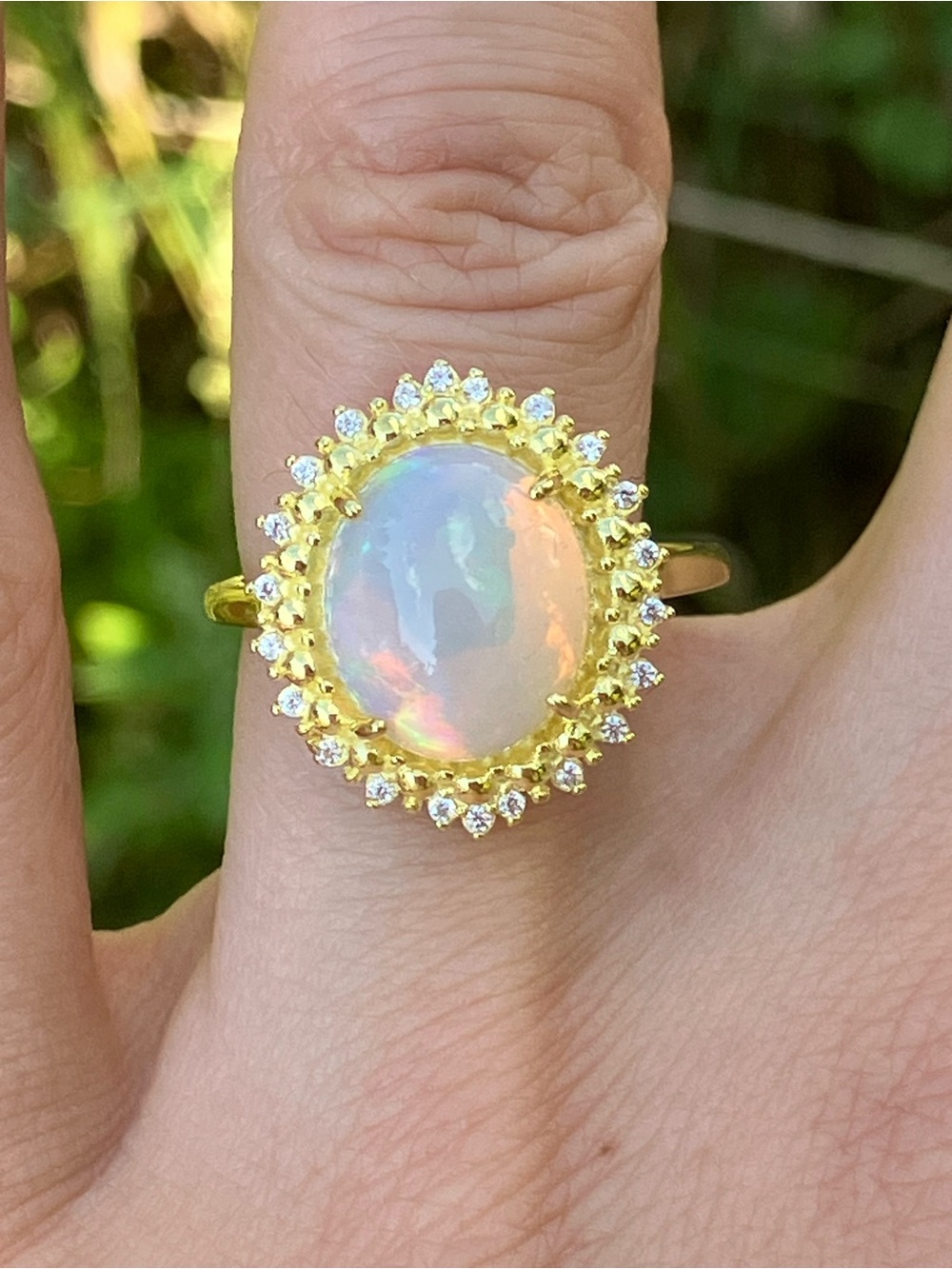 Natural Ethiopian Opal Sterling Silver Ring Size 8